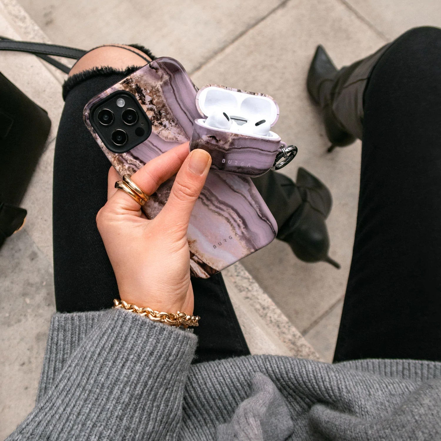 Burga iPhone 14 Fashion Tough Σκληρή Θήκη - Golden Taupe