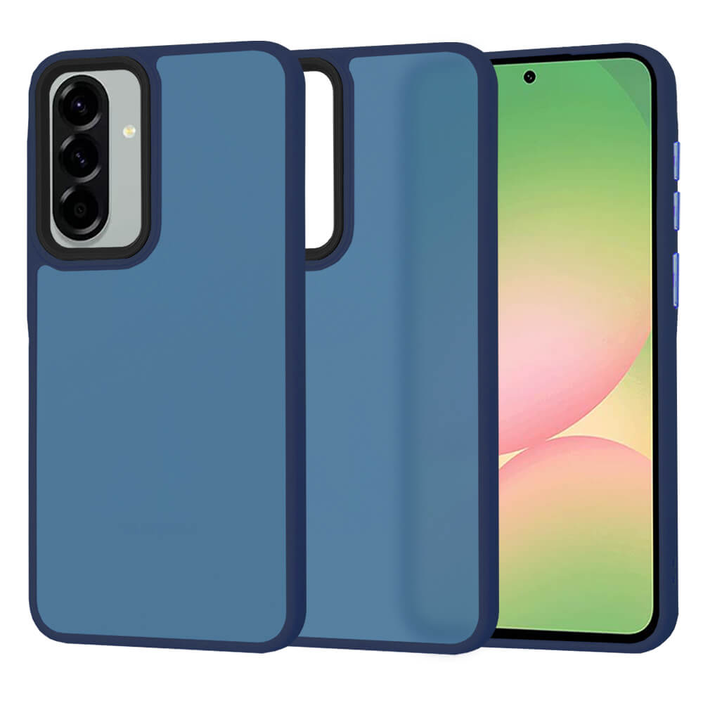 Techsuit Samsung Galaxy A56 5G - HaloFrost Series - Σκληρή Θήκη με Πλαίσιο Σιλικόνης - Deep Blue