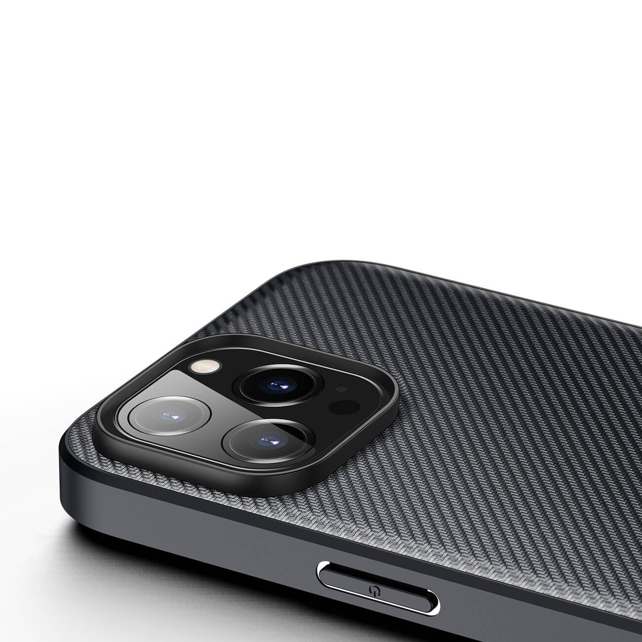 Dux Ducis iPhone 14 Pro Max Fino Series Σκληρή Θήκη με Πλαίσιο Σιλικόνης και Επένδυση από Ύφασμα - Black