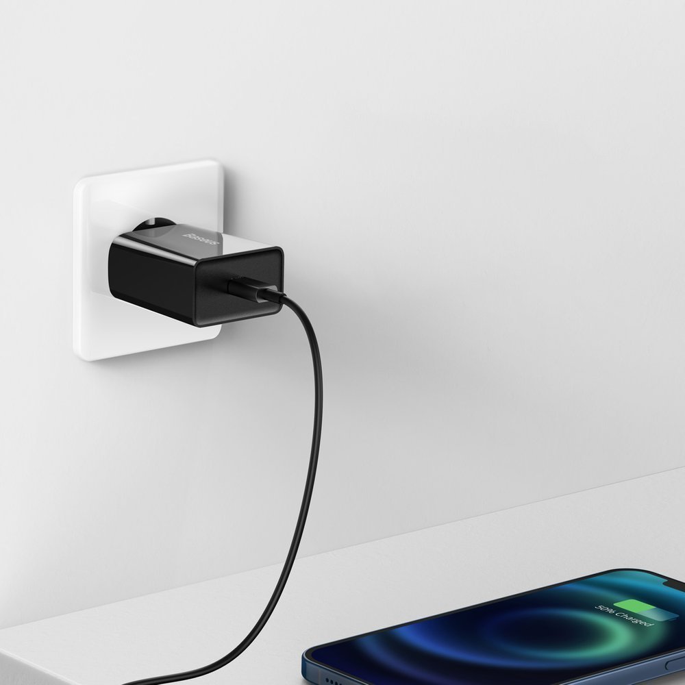 Baseus Speed Mini Οικιακός Φορτιστής Γρήγορης Φόρτισης με Θύρα Type - C PD 20W - Black - CCFS - SN01