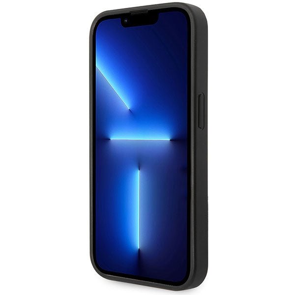 Guess iPhone 15 Pro Max - 4G Big Metal Logo Θήκη με Επένδυση Συνθετικού Δέρματος - Grey - GUHCP15X4GMGGR