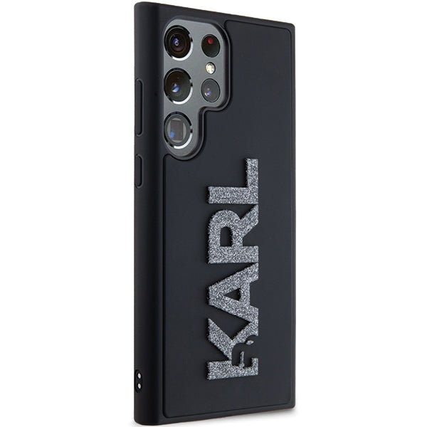 Karl Lagerfeld Samsung Galaxy S24 Ultra - 3D Rubber Glitter Logo - Σκληρή Θήκη με Πλαίσιο Σιλικόνης - Black - KLHCS24L3DMBKCK