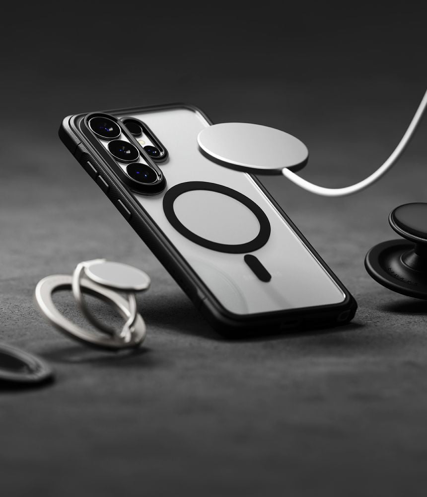 Ringke Samsung Galaxy S26 Ultra - Σκληρή Θήκη με Πλαίσιο Σιλικόνης και MagSafe - Fusion Bold Magnetic - Clear / Black