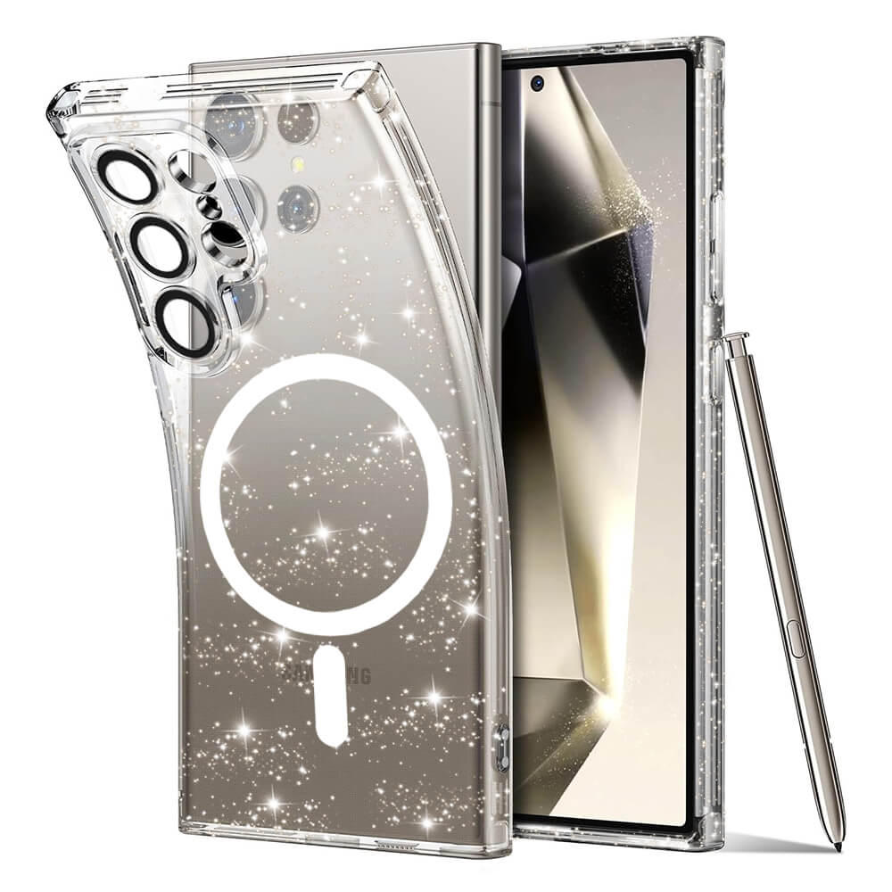 Techsuit Samsung Galaxy S24 Ultra - MagSafe - SparkleSkin - Θήκη Σιλικόνης με Glitter - Clear