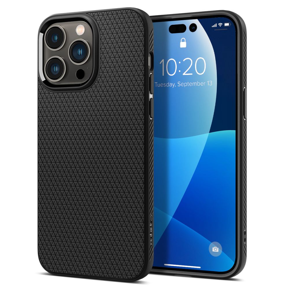 Spigen iPhone 14 Pro Max Liquid Air Θήκη Σιλικόνης - Matte Black