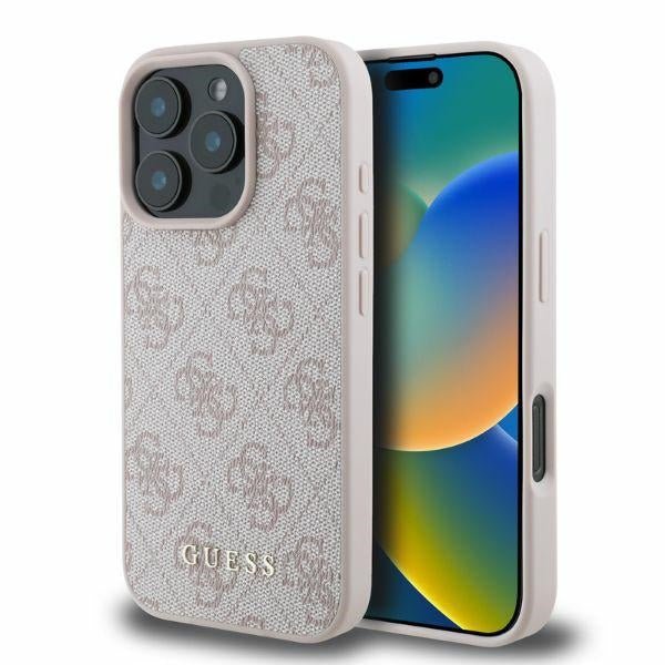 Guess iPhone 16 Pro Max - 4G Classic - Σκληρή Θήκη με Επένδυση Συνθετικού Δέρματος - Pink - GUHCP16XG4GFPI