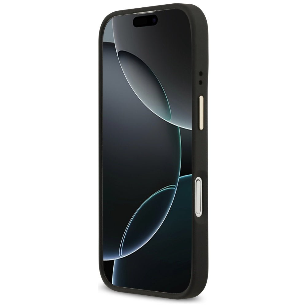 Guess iPhone 17 - 4G Stripe MagSafe - Θήκη με Επένδυση Συνθετικού Δέρματος - Black - GUHMP17SPG4SEMCK