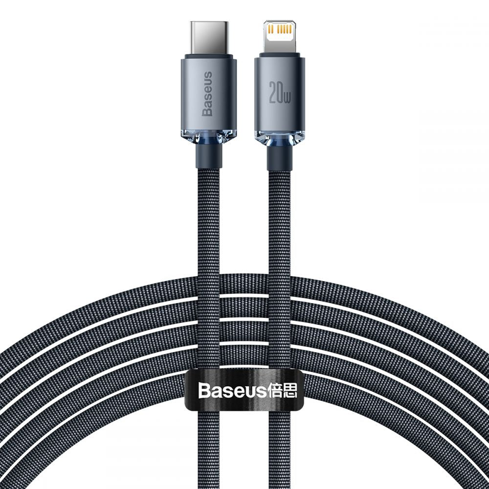 Baseus Crystal Shine Cable Type - C to Lightning PD 20W - Καλώδιο Δεδομένων και Γρήγορης Φόρτισης Type - C to Lightning 2M - Black - CAJY000301
