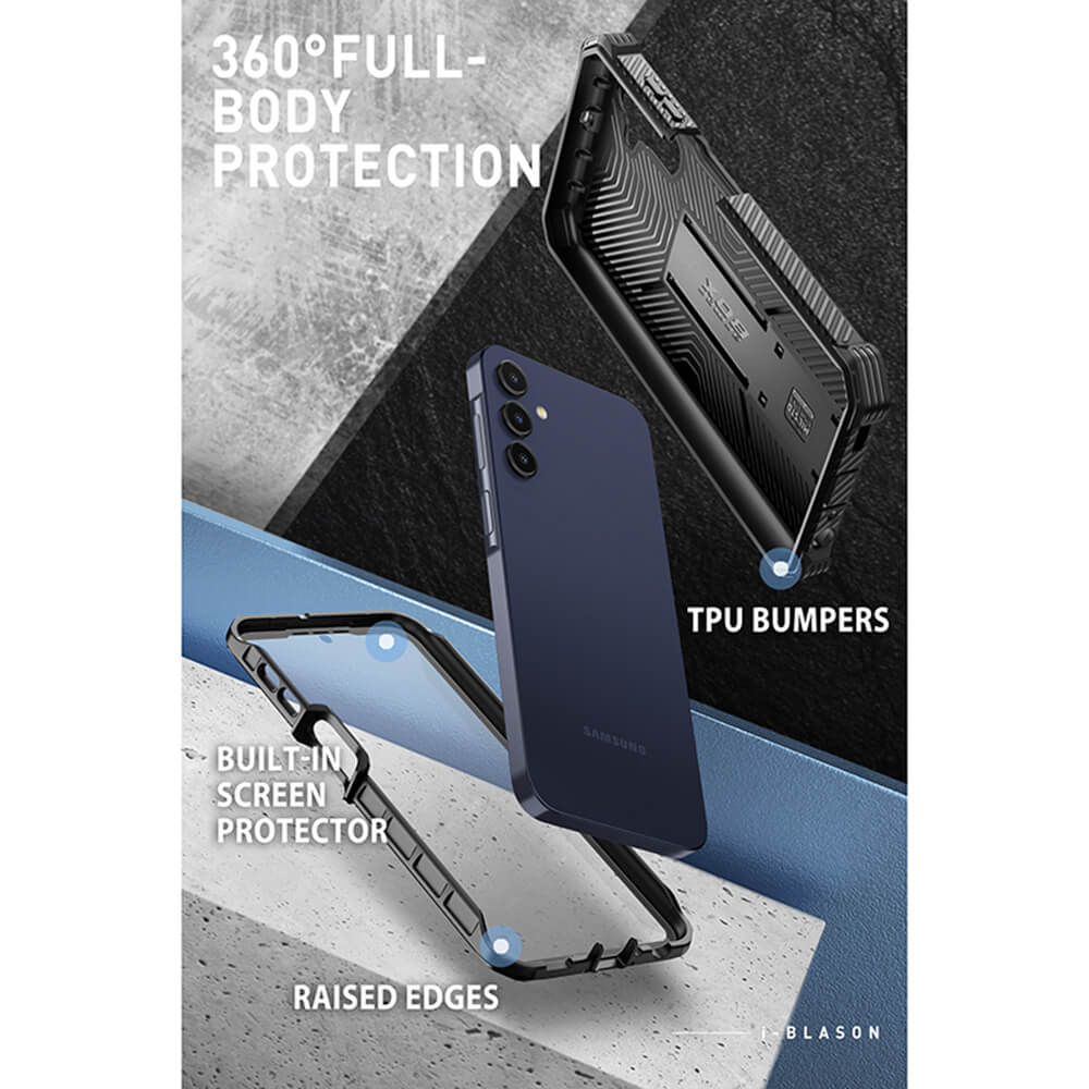 i - Blason Samsung Galaxy A16 4G / A16 5G Armorbox Σκληρή Θήκη με Προστασία Οθόνης και Stand - Black