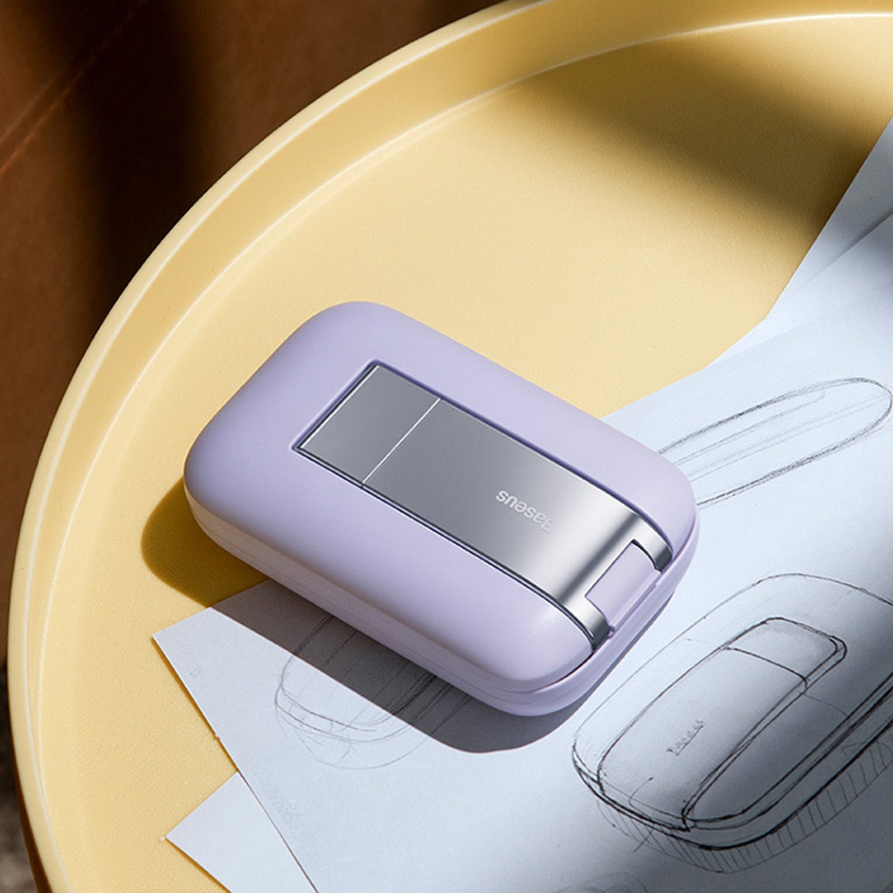 Baseus Seashell Series Ρυθμιζόμενη Βάση Στήριξης Κινητού με Καθρέπτη - Purple - B10551501511 - 00