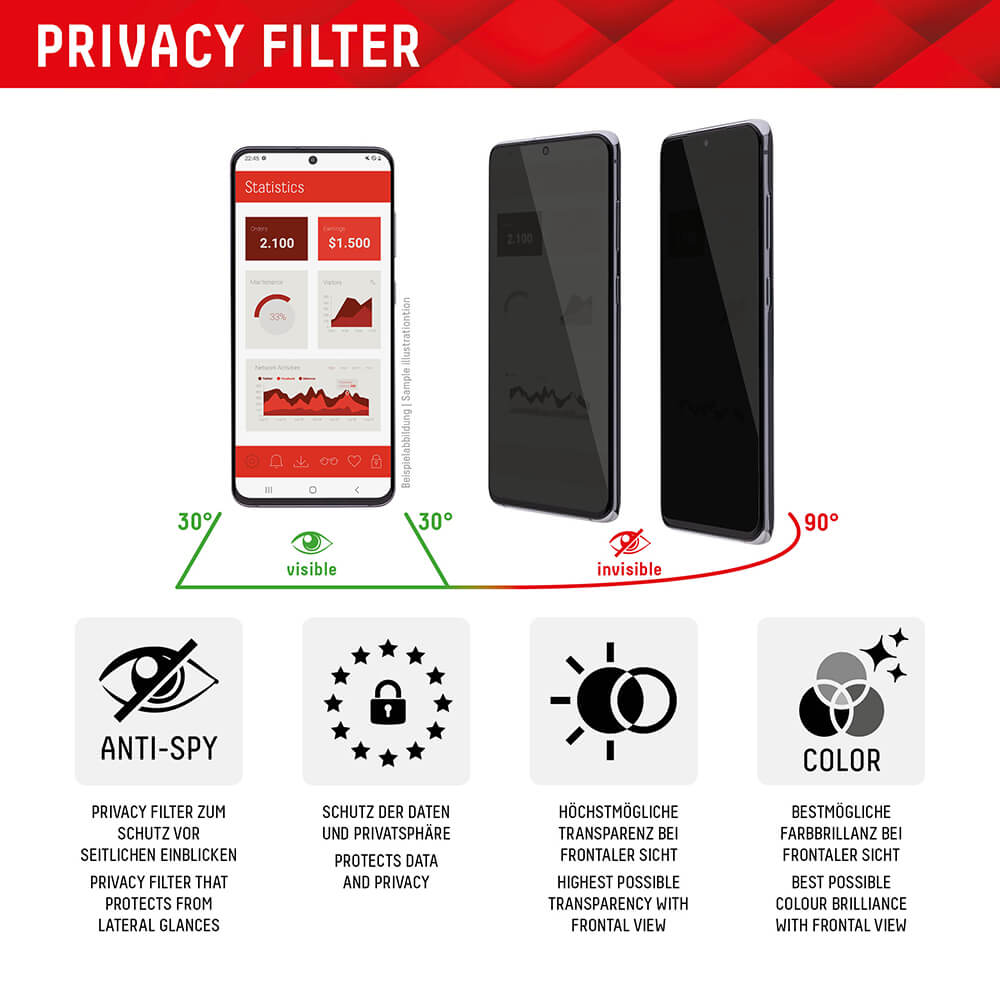 Displex iPhone 16 Plus - Premium Προστασία Οθόνης - Privacy Full Screen Αντιχαρακτικό Γυαλί Tempered Glass - Black