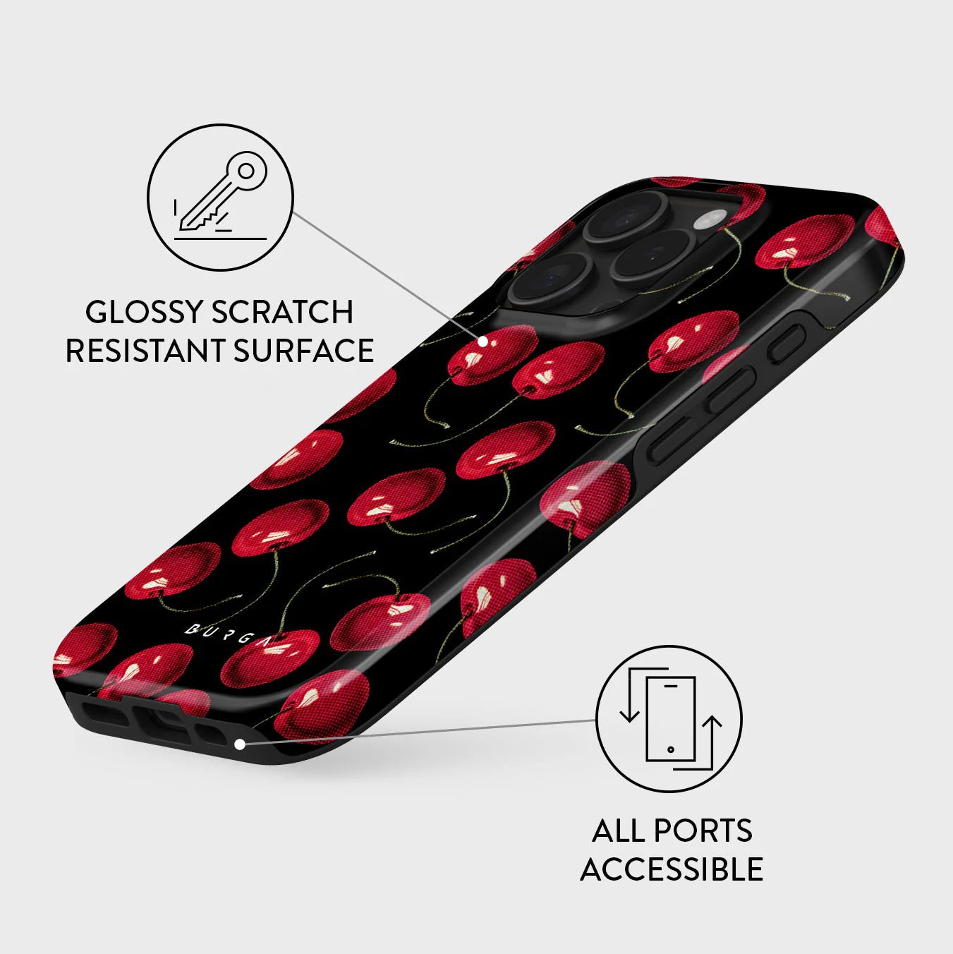 Burga iPhone 16 Pro Fashion Tough MagSafe Σκληρή Θήκη με MagSafe - Cherrybomb