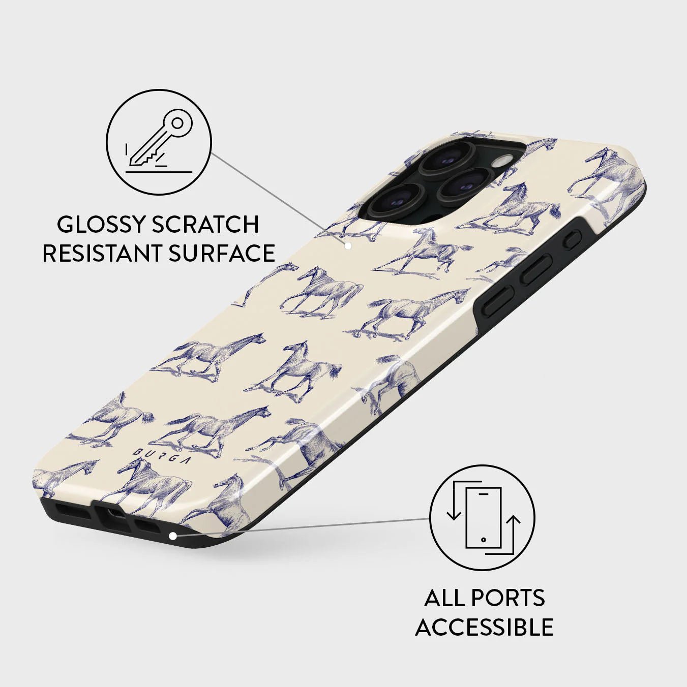 Burga iPhone 15 Pro Fashion Tough MagSafe Σκληρή Θήκη με MagSafe - Derby Race