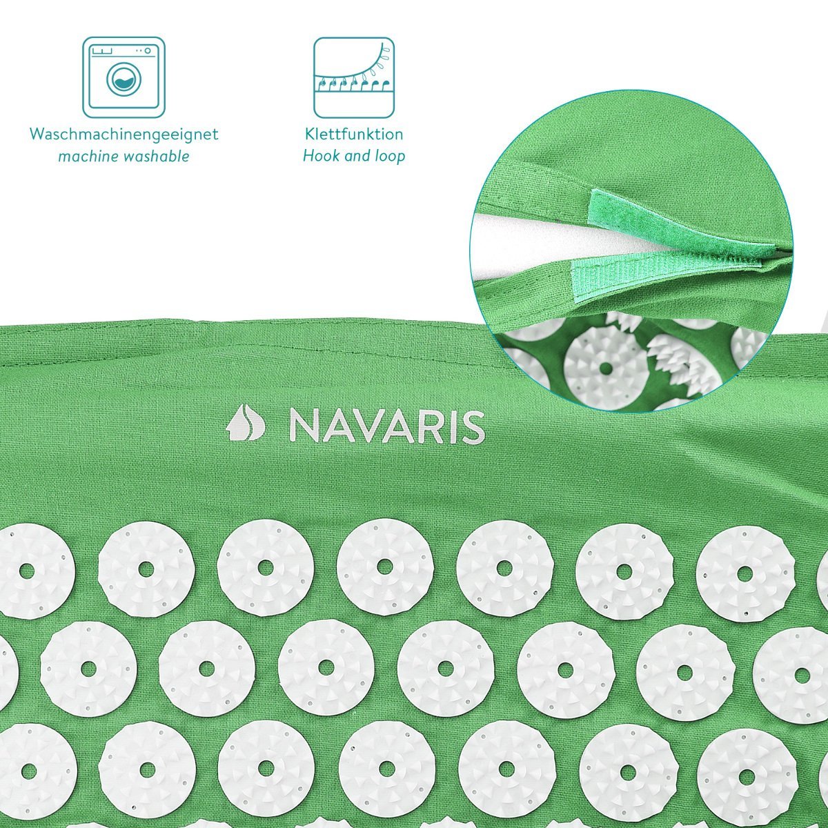 Navaris 2 - in - 1 Acupressure Mat and Pillow Set Σετ 2 σε 1 Χαλάκι και Μαξιλάρι Μασάζ - Green - 43899.07