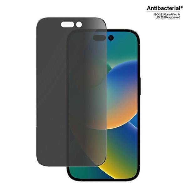 PanzerGlass iPhone 14 Pro Ultra - Wide Fit Privacy Antibacterial Easy Aligner Full Screen Αντιχαρακτικό Γυαλί Οθόνης - Black