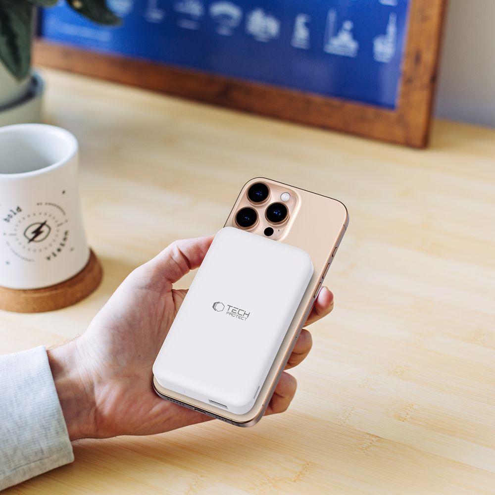 Tech - Protect PB24 Lifemag QI2 MagSafe PowerBank Μαγνητικό PowerBank Κινητού 10000 mAh - White