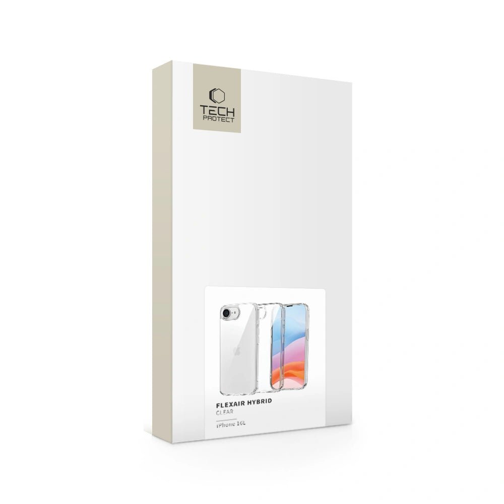 Tech - Protect iPhone 16e Flexair Hybrid Σκληρή Θήκη με Πλαίσιο Σιλικόνης - Διάφανη