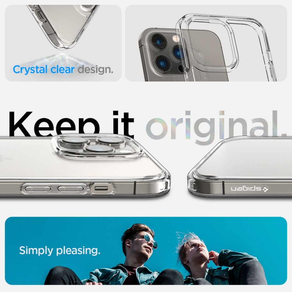Spigen iPhone 14 Pro Max Ultra Hybrid Σκληρή Θήκη με Πλαίσιο Σιλικόνης - Crystal Clear
