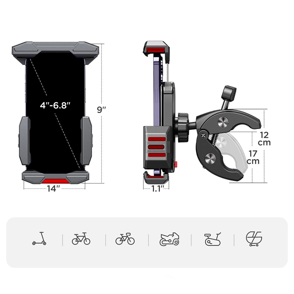Joyroom Universal Βάση Κινητού για Ποδήλατο και Μοτοσυκλέτα - Black - JR - ZS265u