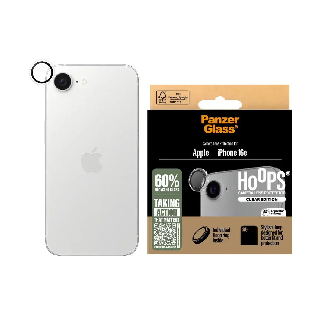 PanzerGlass iPhone 16e Hoops Camera Lens Protector Αντιχαρακτικό Γυαλί για την Κάμερα - Clear