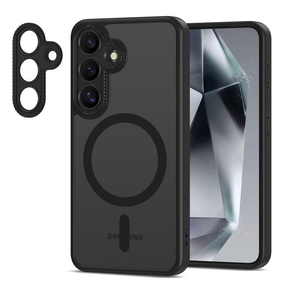 Tech - Protect Samsung Galaxy S25 MagCam - MagSafe Σκληρή Θήκη με Πλαίσιο Σιλικόνης και Προστασία Κάμερας - Matte Black