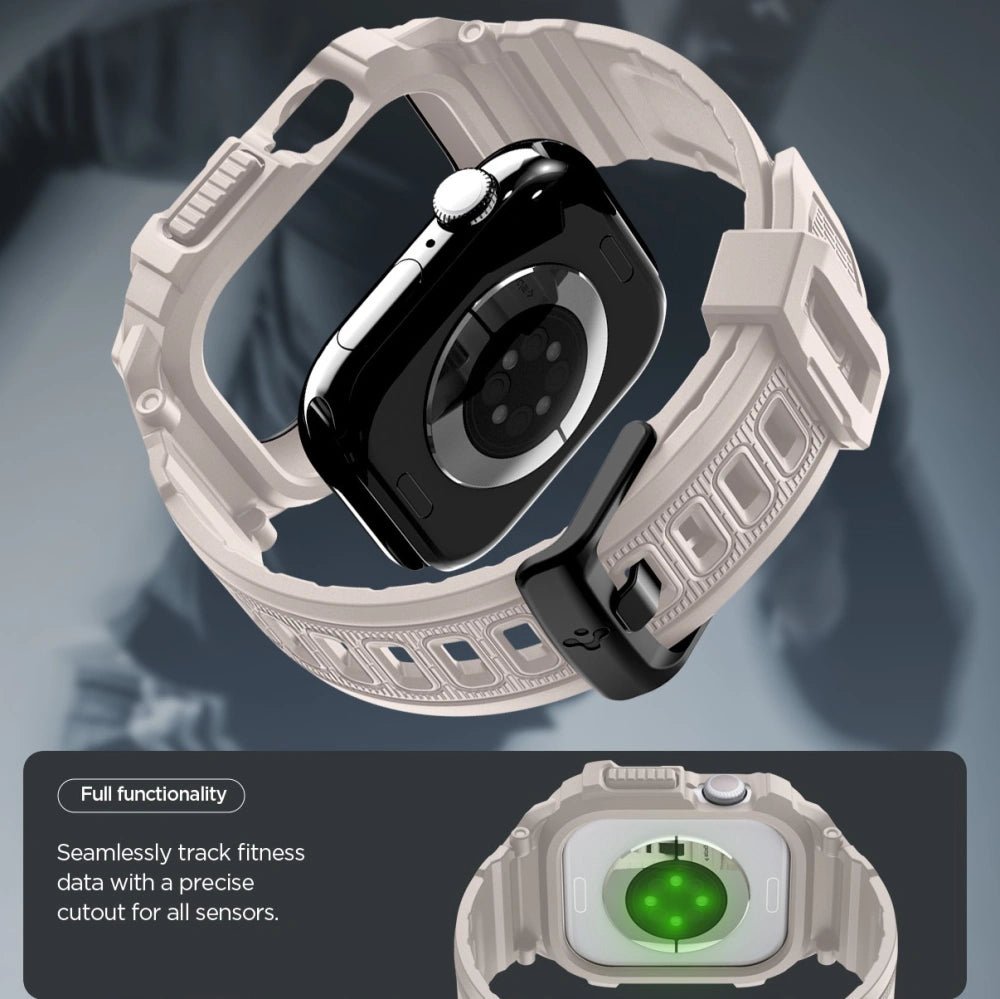 Spigen Λουράκι Apple Watch 10/11 - 46mm με Θήκη Προστασίας - Rugged Armor Pro V2 - Dune Beige