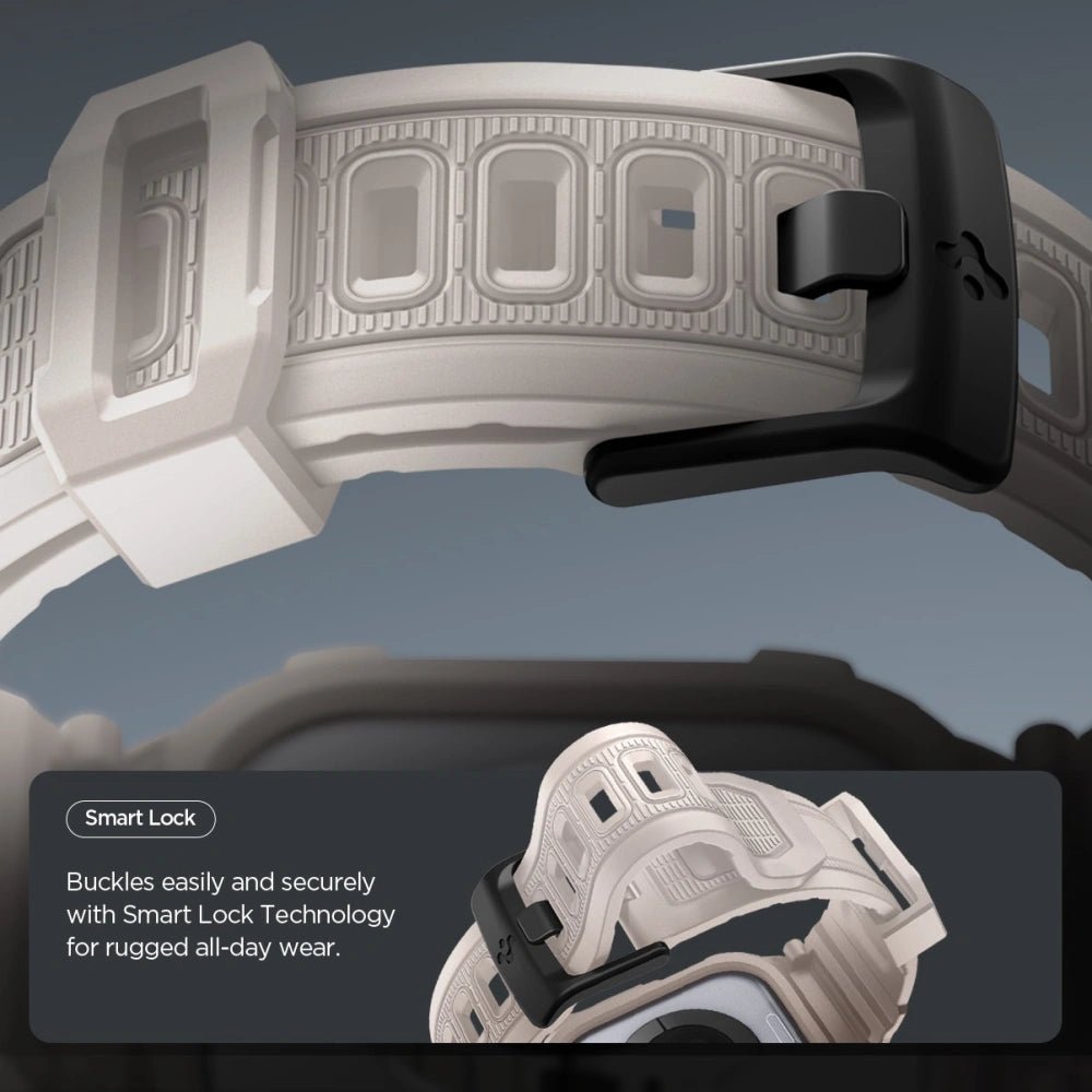 Spigen Λουράκι Apple Watch 10/11 - 46mm με Θήκη Προστασίας - Rugged Armor Pro V2 - Dune Beige