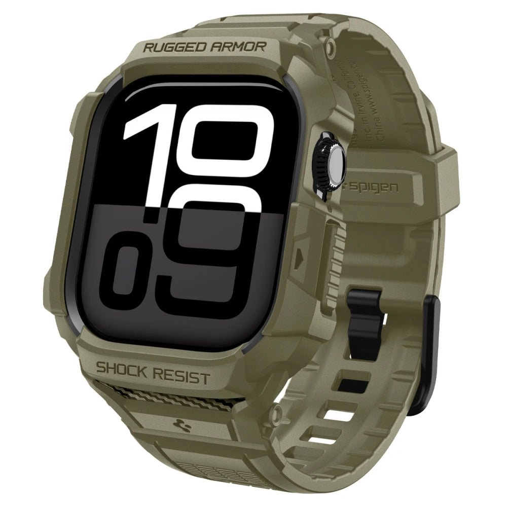 Spigen Λουράκι Apple Watch 10/11 - 46mm με Θήκη Προστασίας - Rugged Armor Pro V2 - Vintage Khaki