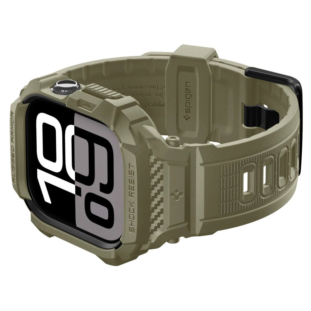 Spigen Λουράκι Apple Watch 10/11 - 46mm με Θήκη Προστασίας - Rugged Armor Pro V2 - Vintage Khaki