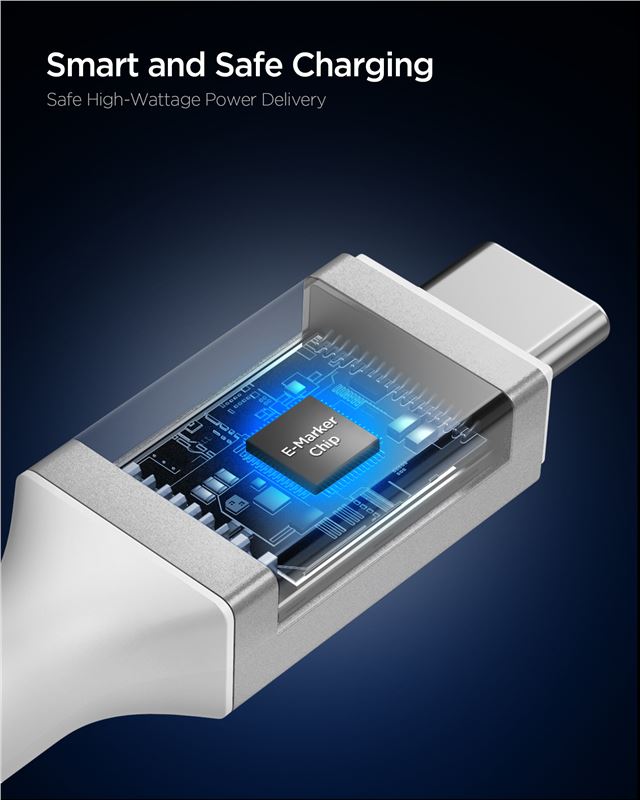 Spigen - Καλώδιο Γρήγορης Φόρτισης 240W Type - C to Type - C - 120 cm - EB24012CC Essential - White