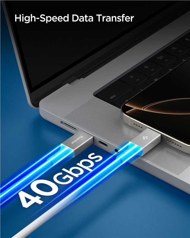 Spigen - Καλώδιο Γρήγορης Φόρτισης 240W Type - C to Type - C - 120 cm - EB24012CC Essential - White