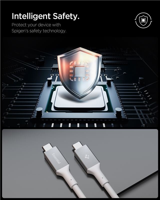 Spigen - Καλώδιο Γρήγορης Φόρτισης 240W Type - C to Type - C - 120 cm - EB24012CC Essential - White