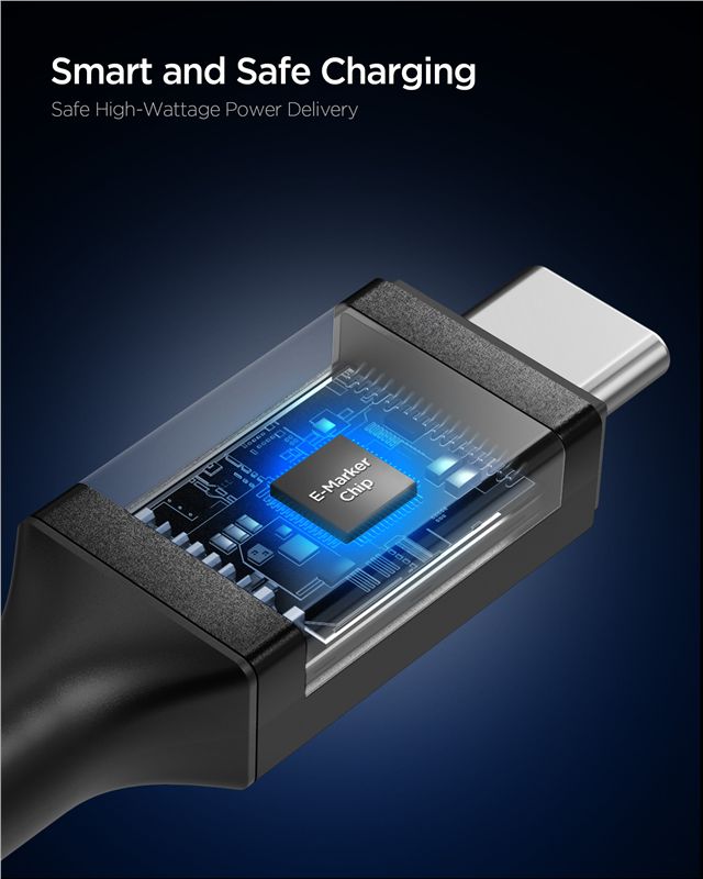 Spigen - Καλώδιο Γρήγορης Φόρτισης 240W Type C to Type C - 150 cm - EB24015CC Essential - Black