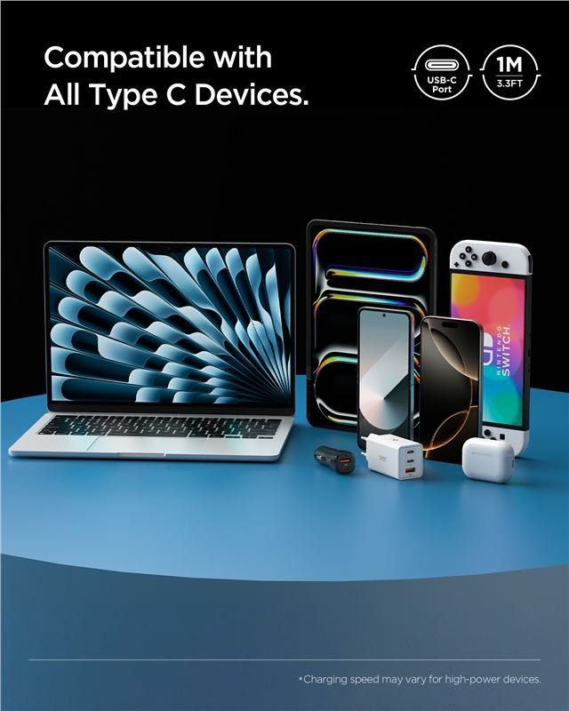 Spigen EB6010CC Essential - Καλώδιο Γρήγορης Φόρτισης 60W Type C to Type C - 100 cm - White