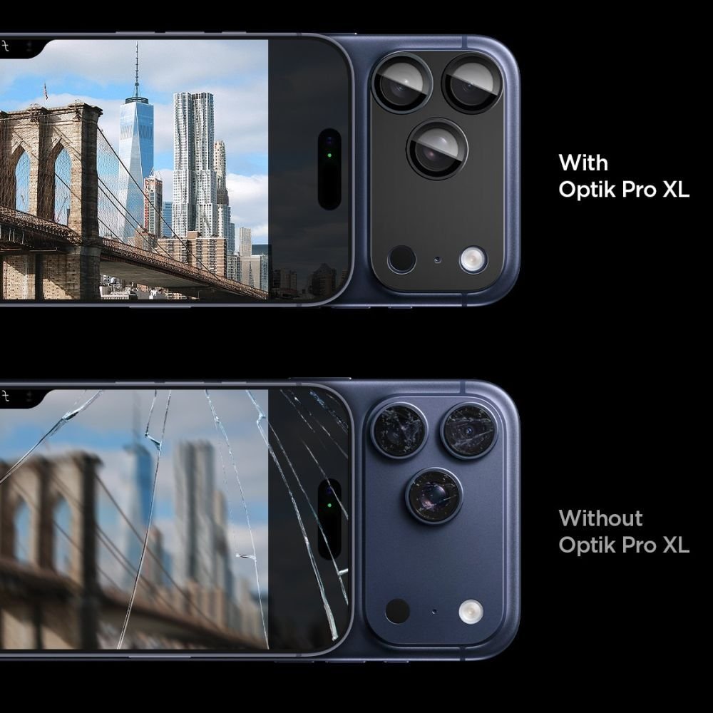 Spigen iPhone 17 Pro Max - Αντιχαρακτικό Γυαλί για την Κάμερα - Optik Pro XL Glas.TR EZ Fit - Black