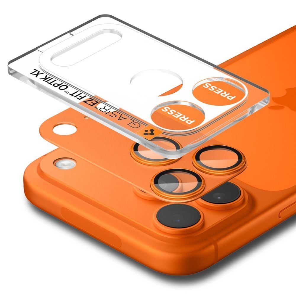 Spigen iPhone 17 Pro Max - Αντιχαρακτικό Γυαλί για την Κάμερα - Optik Pro XL Glas.TR EZ Fit - Orange