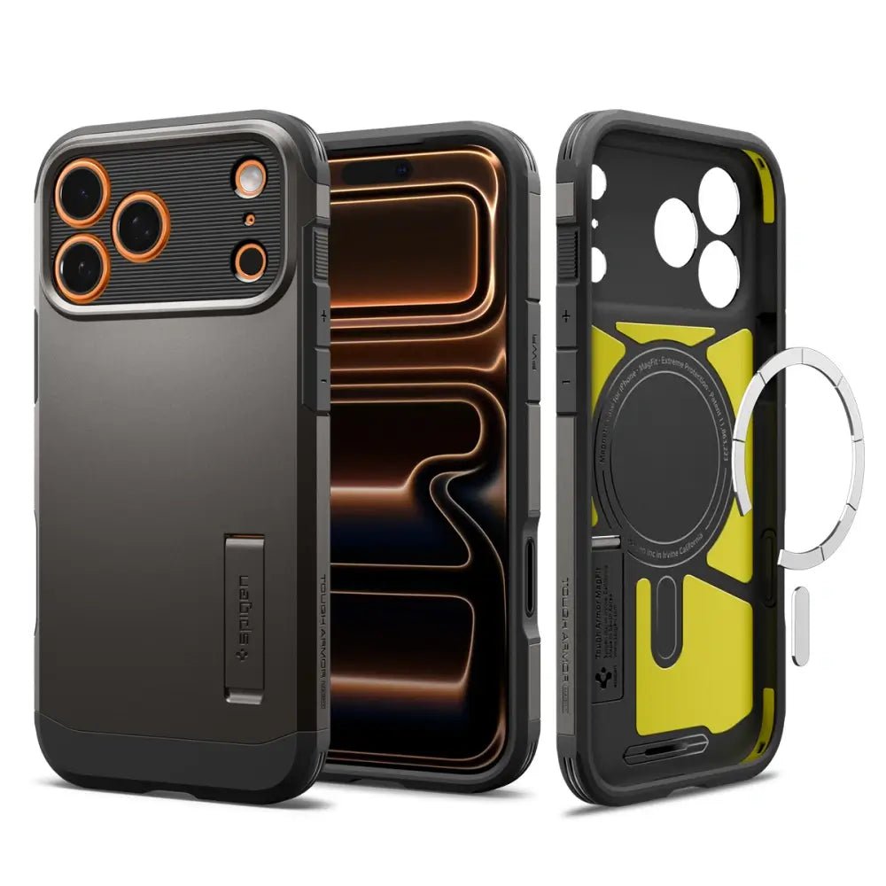 Spigen iPhone 17 Pro Max - Tough Armor T Mag - MagSafe Σκληρή Θήκη με Πλαίσιο Σιλικόνης και Σταντ - Gunmetal