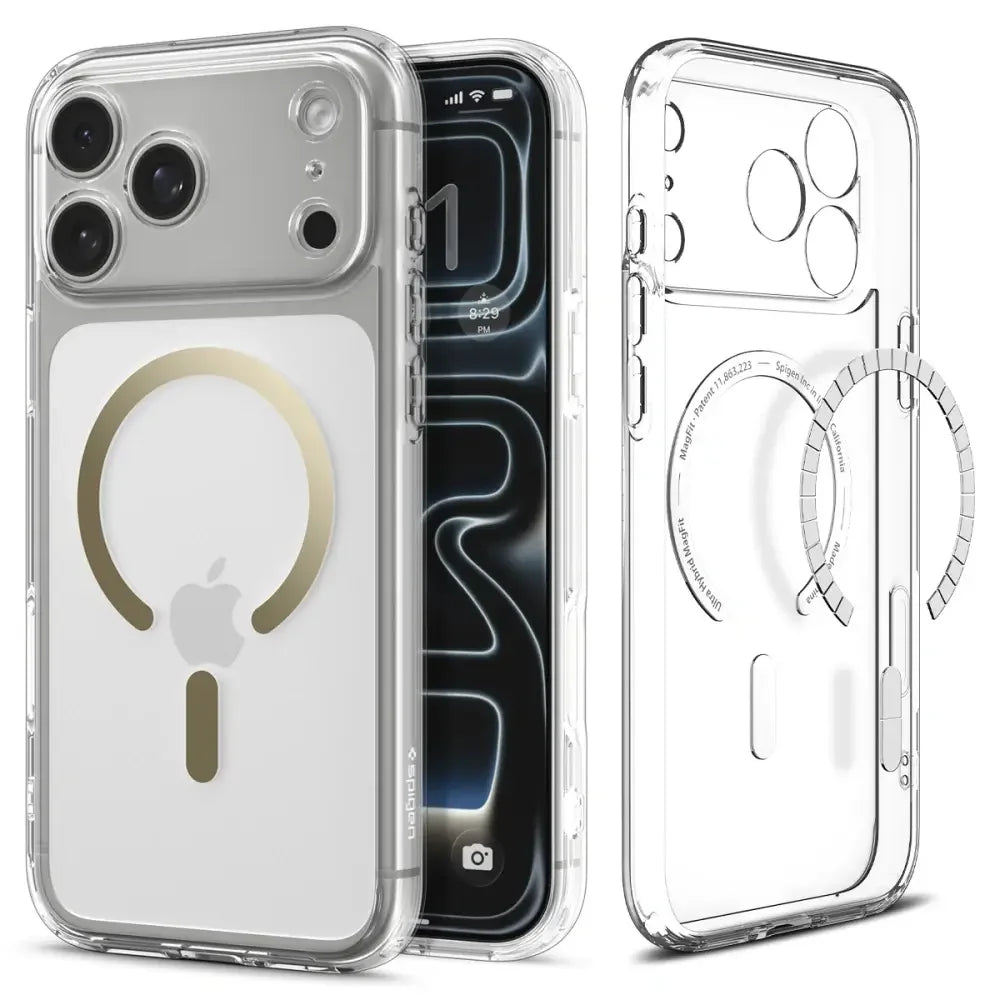 Spigen iPhone 17 Pro Max - Ultra Hybrid Mag - Σκληρή Θήκη με Πλαίσιο Σιλικόνης Και MagSafe - Clear / Gold