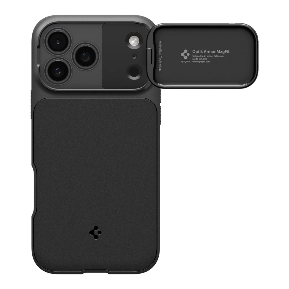 Spigen iPhone 17 Pro - Optik Armor Mag - Θήκη Σιλικόνης με Κάλυμμα για την Κάμερα και MagSafe - Black