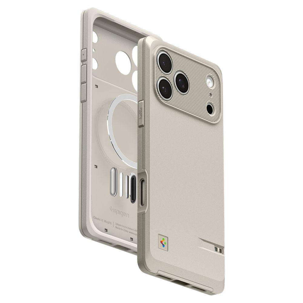 Spigen iPhone 17 Pro - Σκληρή Θήκη με Πλαίσιο Σιλικόνης και MagSafe - Classic LS - Stone
