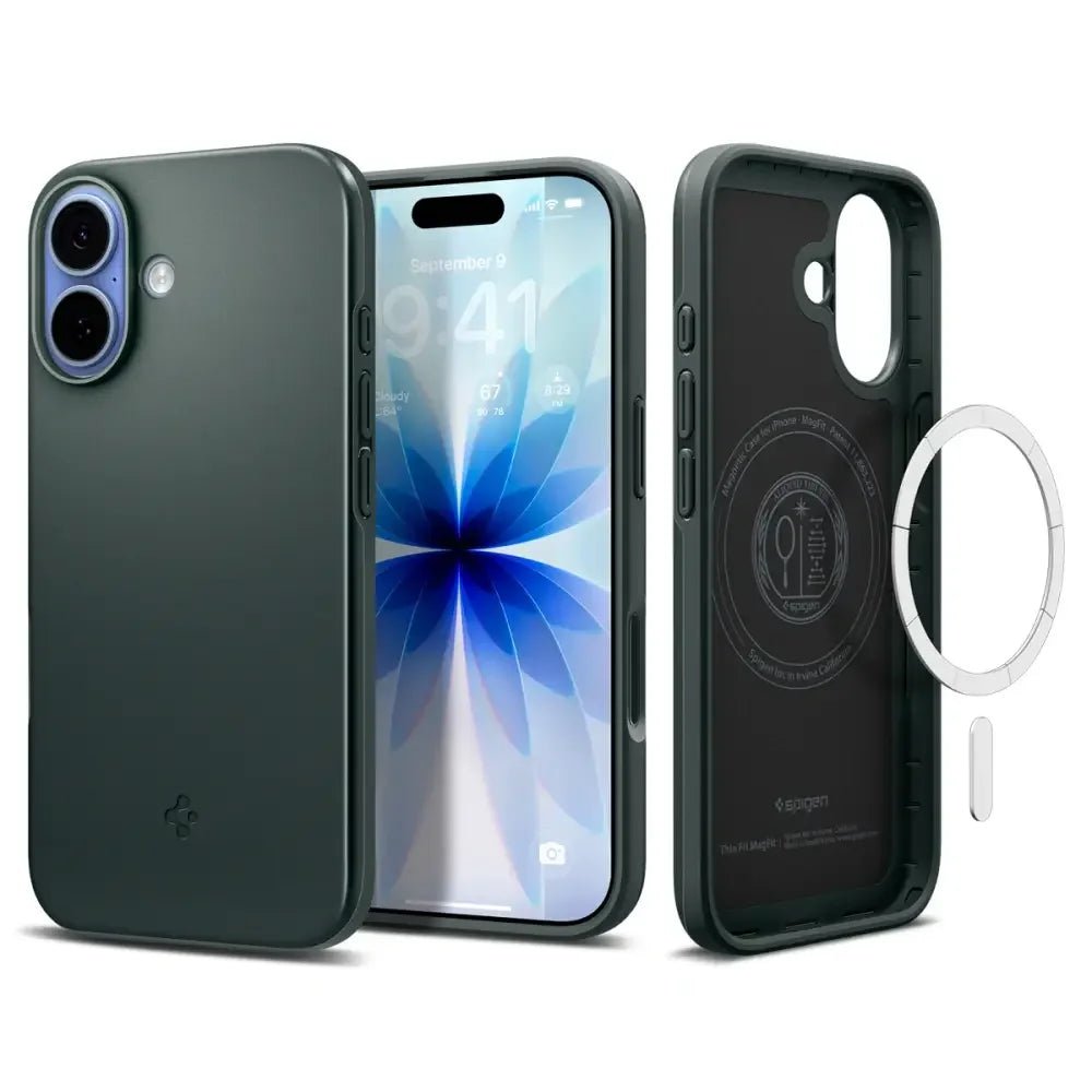 Spigen iPhone 17 - Thin Fit Mag - Σκληρή Θήκη με MagSafe - Abyss Green