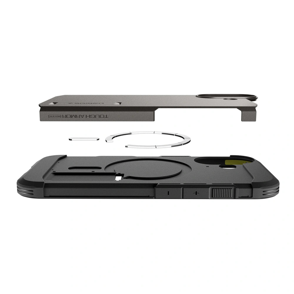 Spigen iPhone 17 - Tough Armor T Mag - MagSafe Σκληρή Θήκη με Πλαίσιο Σιλικόνης και Σταντ - Gunmetal