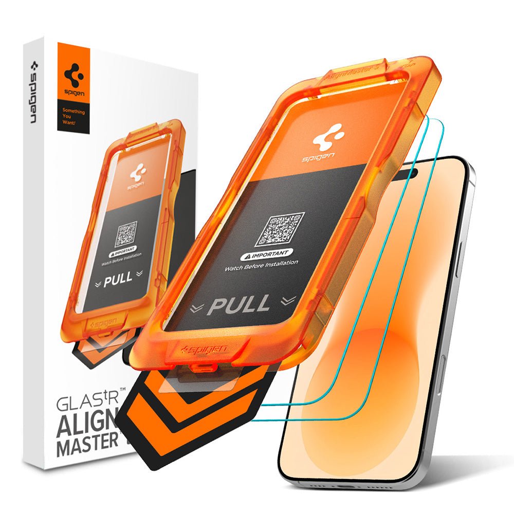Spigen iPhone 18 Pro / iPhone 17 Pro - Case Friendly Αντιχαρακτικό Γυαλί Οθόνης 9H - Glas.tR AlignMaster S - 2 Τεμάχια - Clear