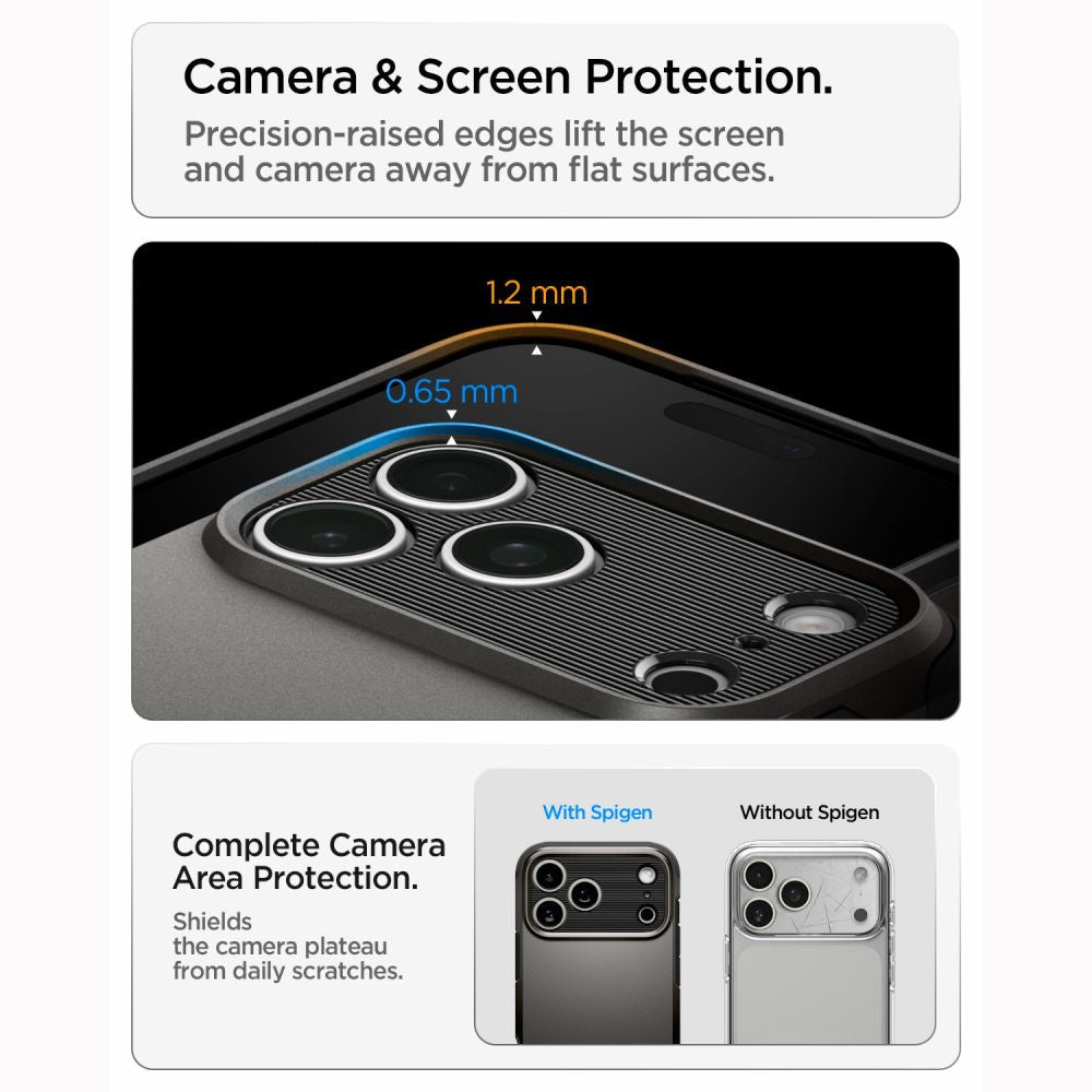 Spigen iPhone 18 Pro / iPhone 17 Pro - MagSafe Σκληρή Θήκη με Πλαίσιο Σιλικόνης και Σταντ - Tough Armor T Mag - Gunmetal