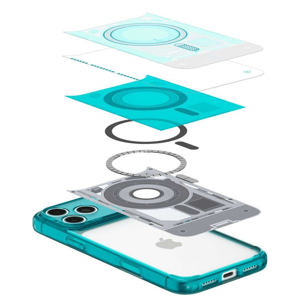 Spigen iPhone 18 Pro / iPhone 17 Pro - Σκληρή Θήκη με Πλαίσιο Σιλικόνης Και MagSafe - Ultra Hybrid Mag - C-One Bondi Blue