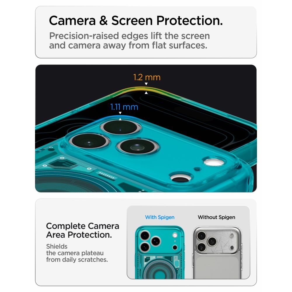Spigen iPhone 18 Pro / iPhone 17 Pro - Σκληρή Θήκη με Πλαίσιο Σιλικόνης Και MagSafe - Ultra Hybrid Mag - C-One Bondi Blue