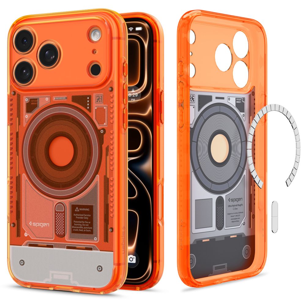 Spigen iPhone 18 Pro / iPhone 17 Pro - Σκληρή Θήκη με Πλαίσιο Σιλικόνης Και MagSafe - Ultra Hybrid Mag - C-One Tangerine