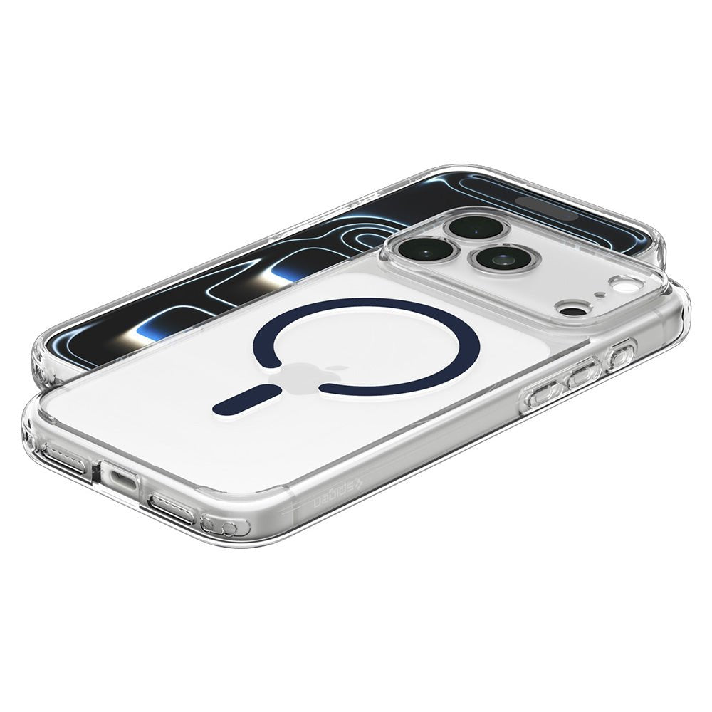 Spigen iPhone 18 Pro / iPhone 17 Pro - Σκληρή Θήκη με Πλαίσιο Σιλικόνης και MagSafe - Ultra Hybrid Mag - Clear / Deep Blue