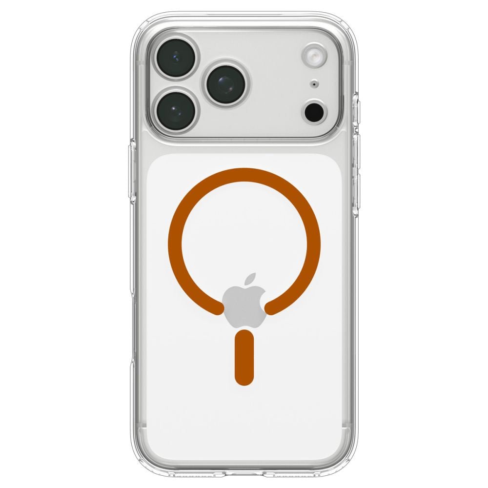 Spigen iPhone 18 Pro / iPhone 17 Pro - Σκληρή Θήκη με Πλαίσιο Σιλικόνης Και MagSafe - Ultra Hybrid Mag - Clear / Orange
