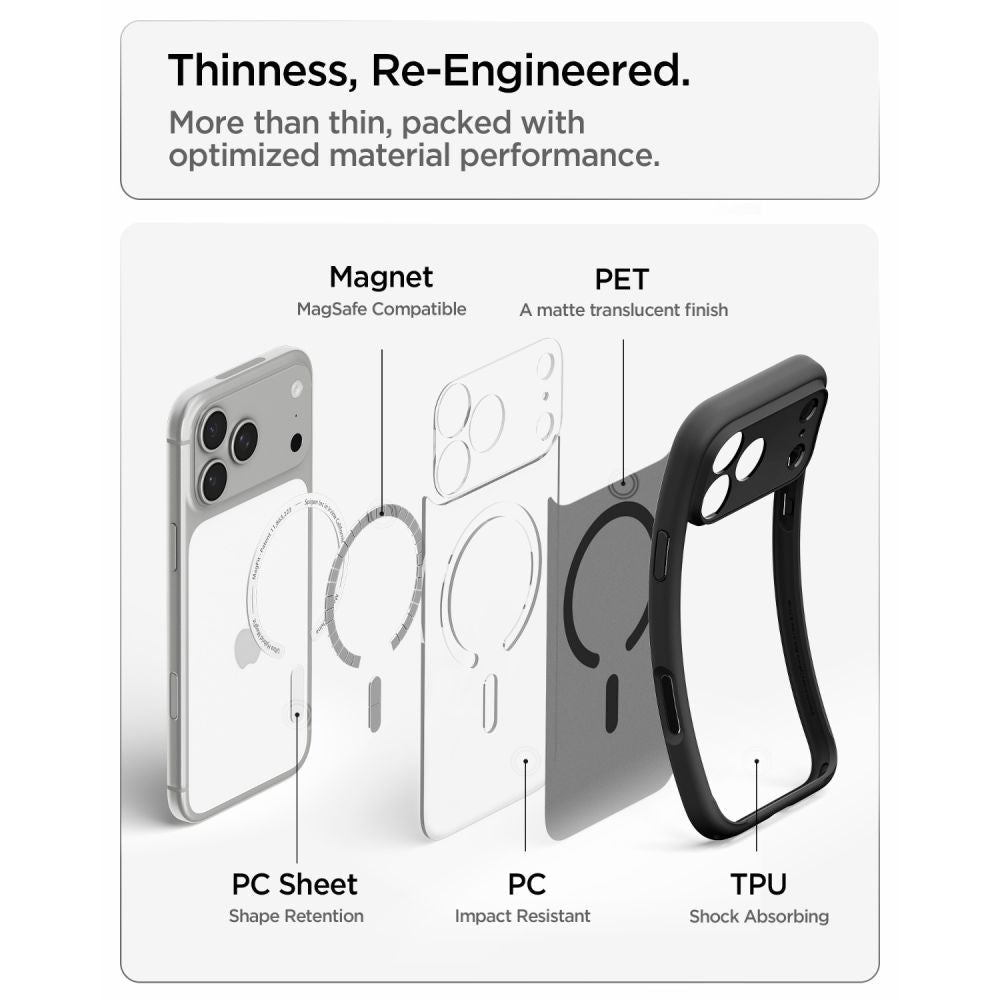 Spigen iPhone 18 Pro / iPhone 17 Pro - Σκληρή Θήκη με Πλαίσιο Σιλικόνης Και MagSafe - Ultra Hybrid Mag - Frost Black